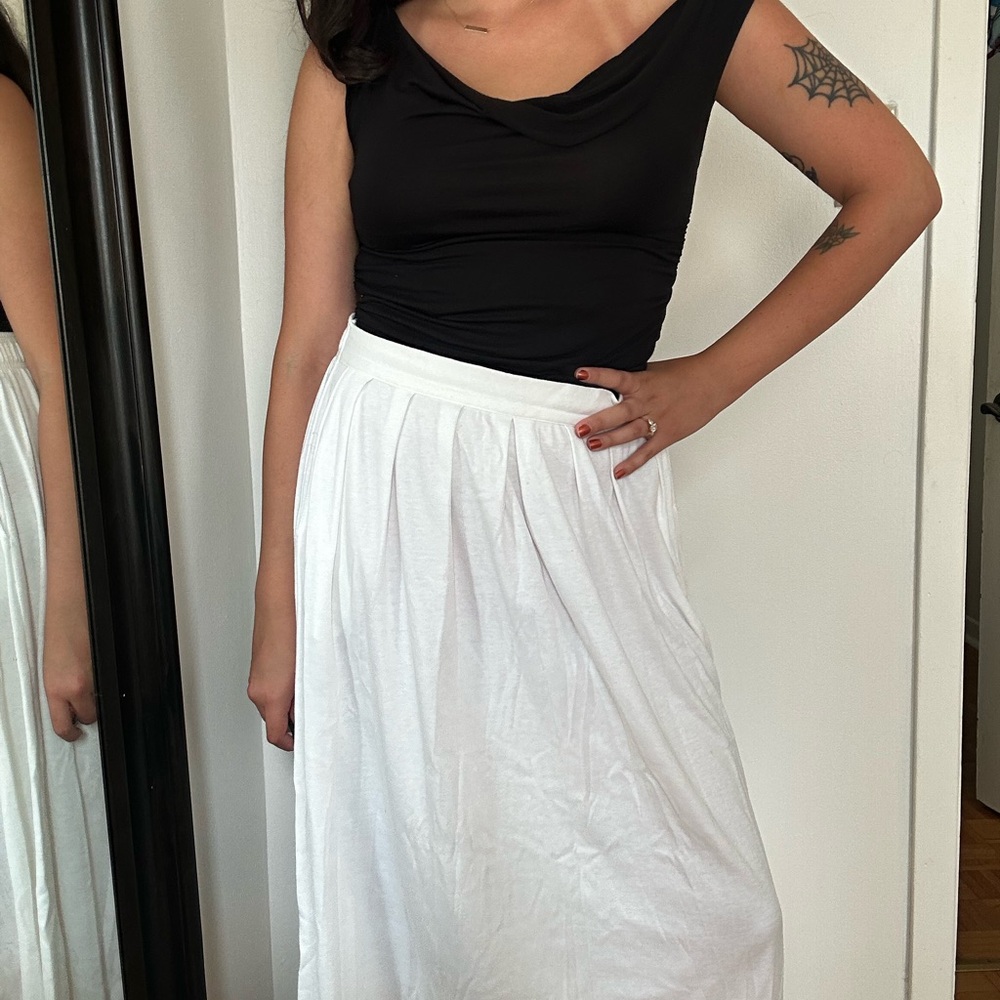 Vintage Elegant White Maxi Skirt